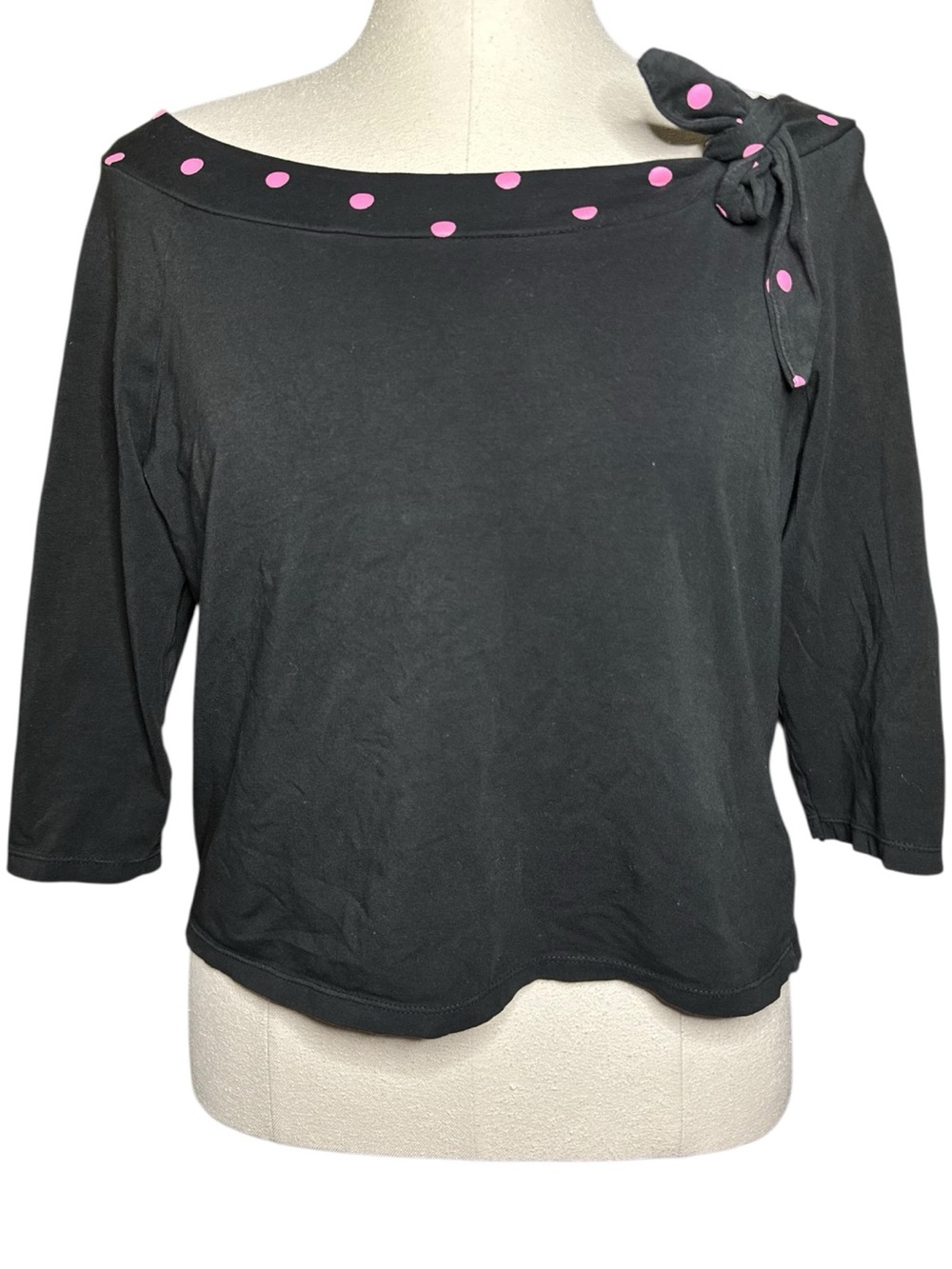 Bill Blass Jeans Pink Polka Dot Classic Vintage Fall Top